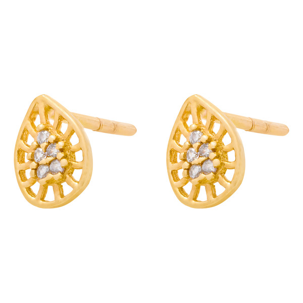 گوشواره میخی طلا 18 عیار زنانه وی گالری مدل اشک کد E0068