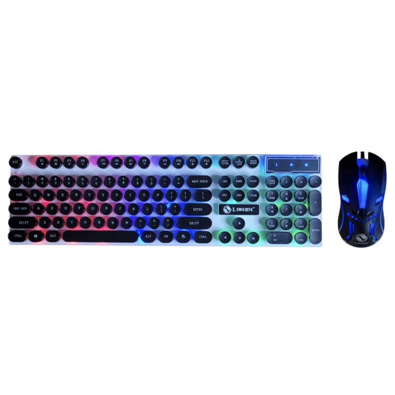 کیبورد و ماوس گیمینگ لایماید مدل NEW GAMING-GTX300، سوییچ ممبران، Full-Size، نورپردازی LED RGB