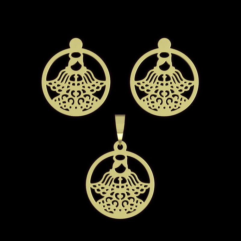 نیم ست طلا 18 عیار زنانه مدوپد مدل فرشته کد NA11529