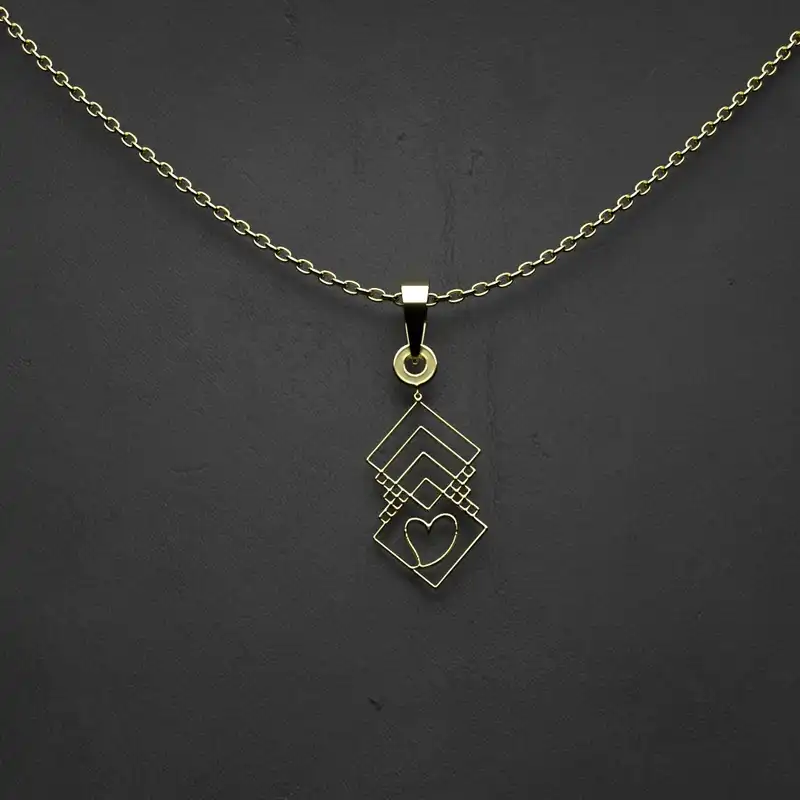 گردنبند طلا 18 عیار زنانه مدوپد مدل هندسی کد AA2-1-1052