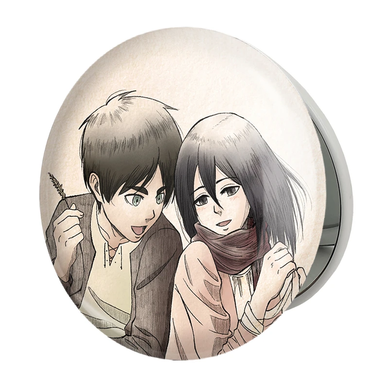 آینه جیبی خندالو طرح ارن و میکاسا انیمه اتک آن تایتان Attack on Titan مدل تاشو کد 11022 