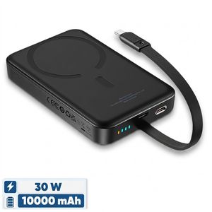 پاوربانک بی‌سیم 30 وات باسئوس مدل Magnetic Mini ظرفیت 10000 میلی آمپر ساعت
