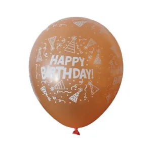 بادکنک مدل کروم طرح Happy birthday بسته 5 عددی