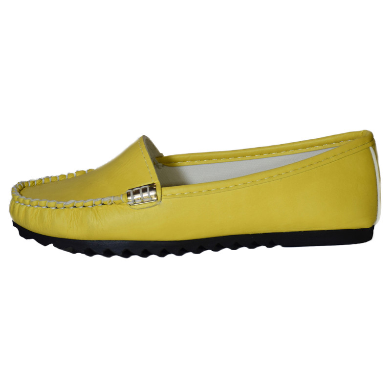 کفش روزمره زنانه مدل یراق لقمه ای رنگ زرد