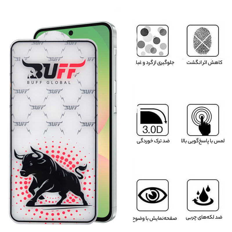 محافظ صفحه نمایش بوف مدل Black Fighter مناسب برای گوشی موبایل سامسونگ Galaxy A57 / S25 Fe