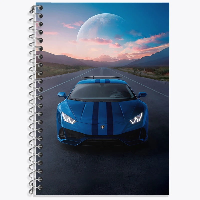 دفتر زبان 50 برگ خندالو مدل سه خط طرح ماشین اسپرت کد F5196