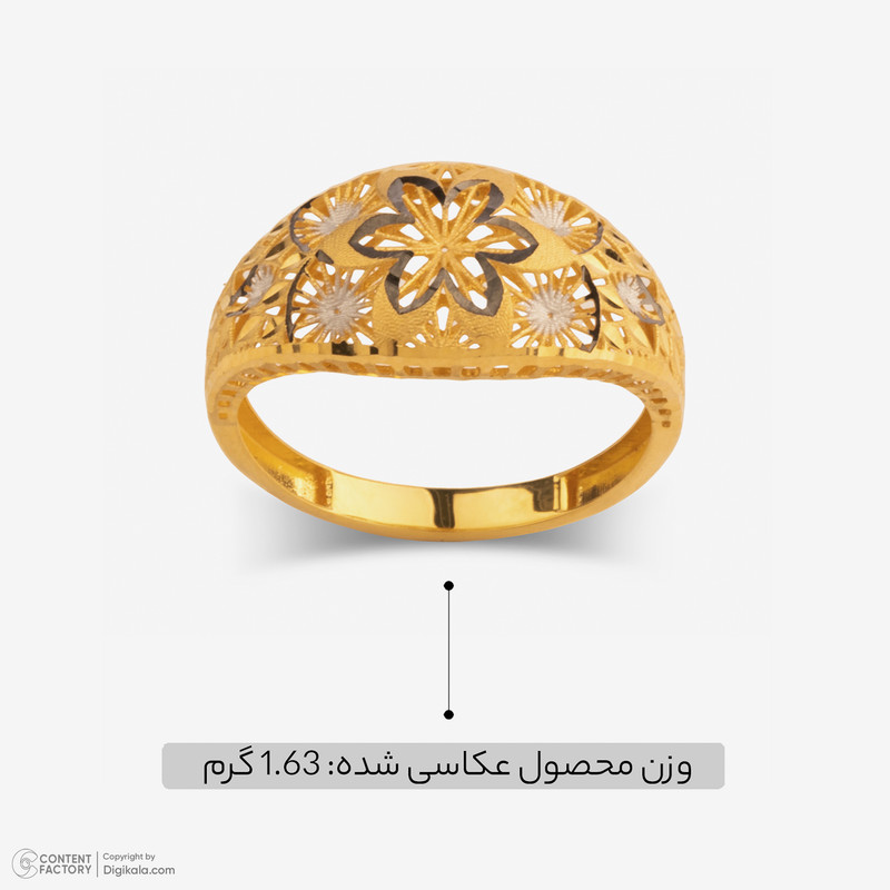 انگشتر طلا 18 عیار زنانه طلای مستجابی مدل آوا کد 67048  - 6