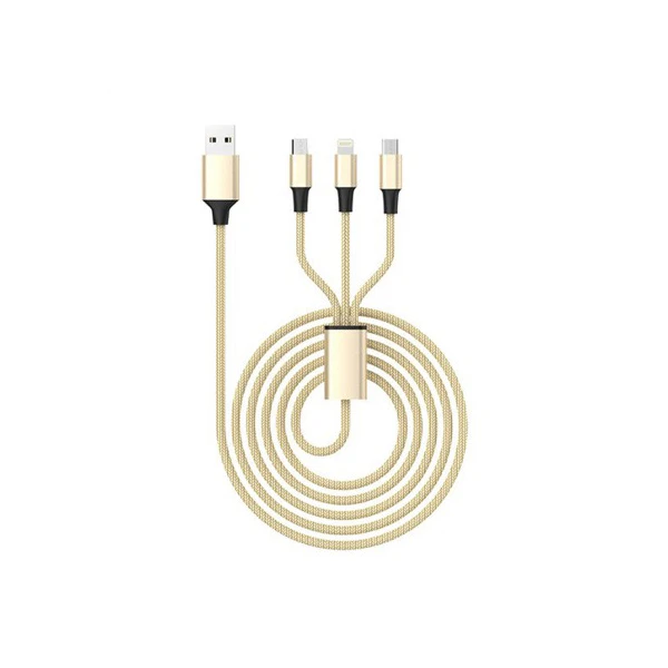 کابل تبدیل USB به لایتنینگ/USB-C/microUSB سلبریت مدل CB-04 طول 1.2 متر