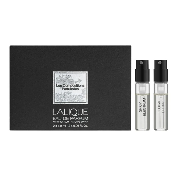 عطر جیبی مردانه لالیک مدل LES COMPOSITIONS حجم 1.8 میلی لیتر  مجموعه 2 عددی