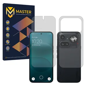 Master Transparent Full-Adhesive Screen Protector for Nothing Phone 4a Pro mobile phone along with the back protector