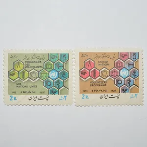 تمبر یادگاری مدل لژیون خدمتکاران بشر مجموعه دو عددی 