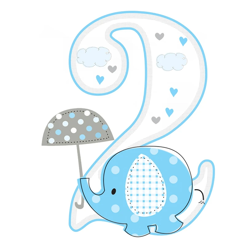  استند رومیزی تولد مدل عدد 2 طرح فیل پسرانه کد 1065