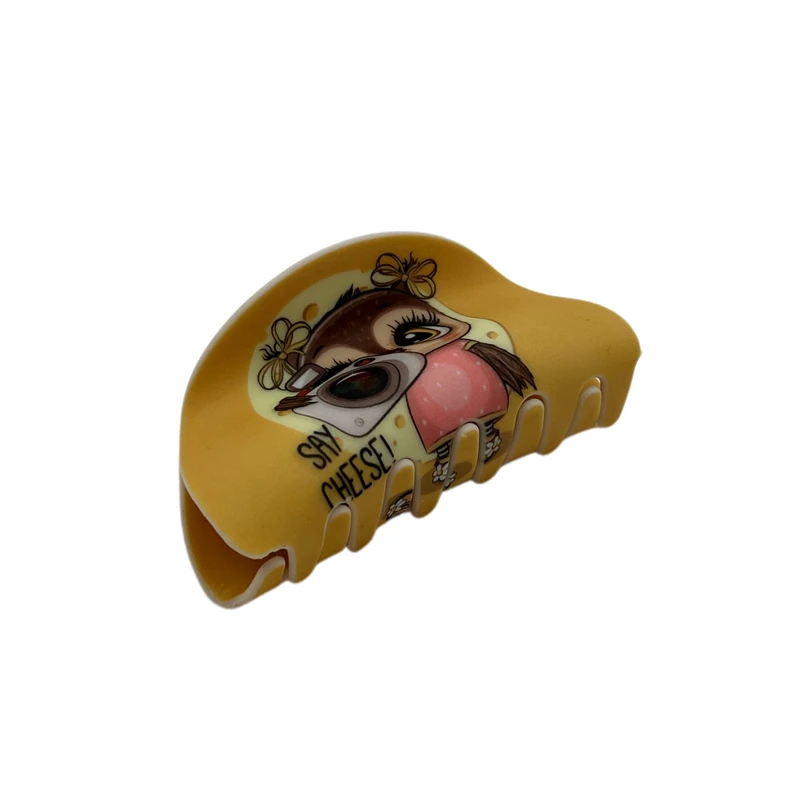 کلیپس مو زنانه مدل شمعی چاپی جغد کد say