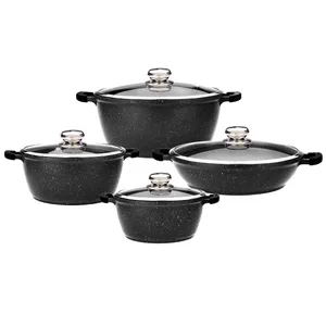 سرویس قابلمه و تابه گرانیت 8 پارچه زرساب مدل گریپ