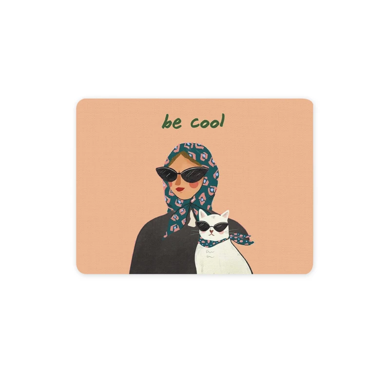 ماوس پد ترمه طراحان ایده مدل گربه و دختر کد strm1062