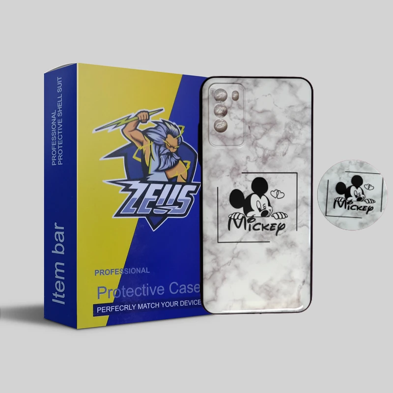 کاور زئوس مدل Mickey Mouse Pop مناسب برای گوشی موبایل شیائومی Poco M3 / Redmi 9T به همراه پایه نگهدارنده