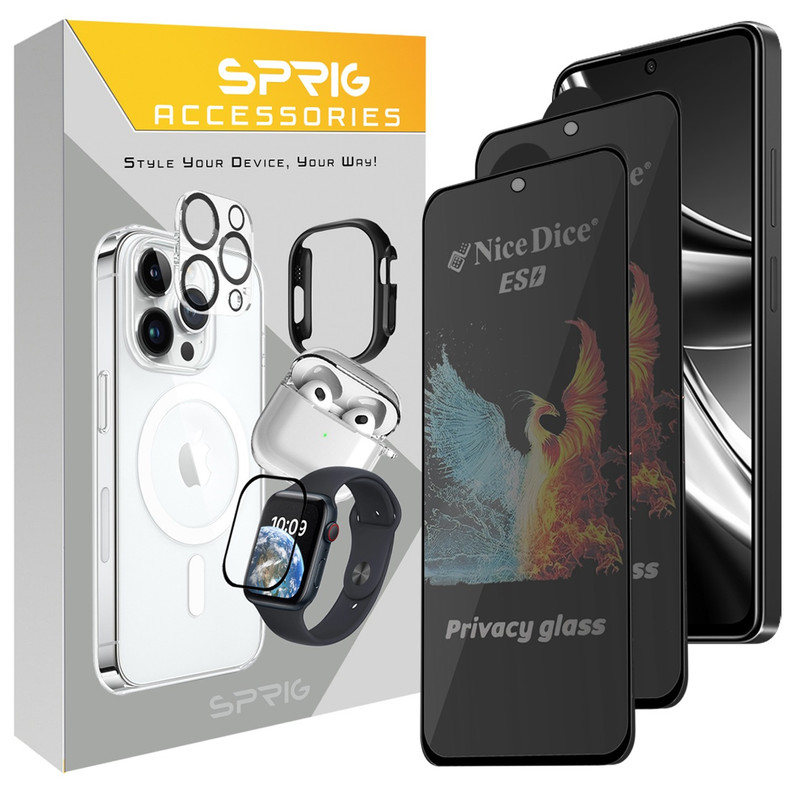 محافظ صفحه نمایش حریم شخصی اسپریگ مدل PRV2 NICED مناسب برای گوشی موبایل شیائومی Poco X5 Pro / Redmi Note 12 Pro 4G / Redmi Note 12 Pro Plus بسته دو عددی