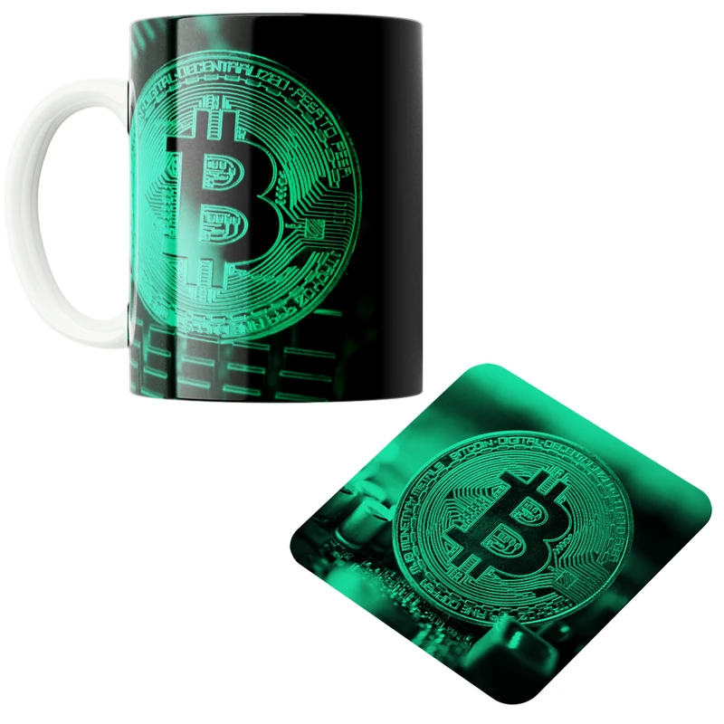 ماگ پاد آفرین مدل بیت کوین تریدر ارز دیجیتال کریپتو فارکس کد PZ379 به همراه زیرلیوانی