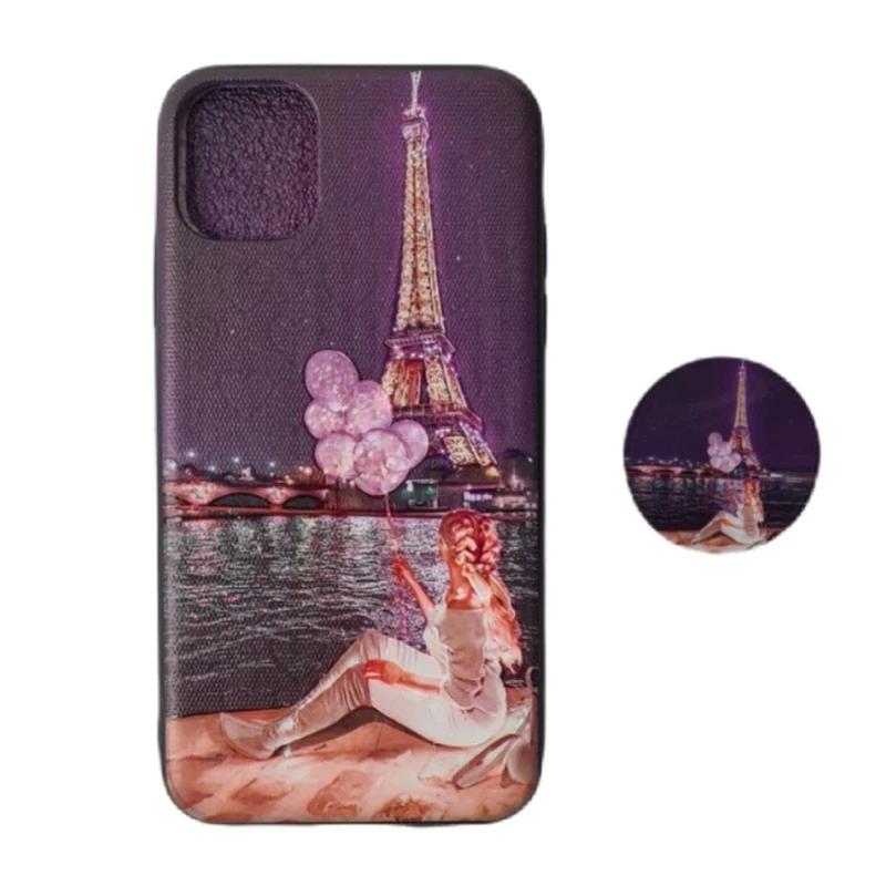 کاور طرح دخترانه کد 231 مناسب برای گوشی موبایل اپل iPhone 11 به همراه پاپ سوکت