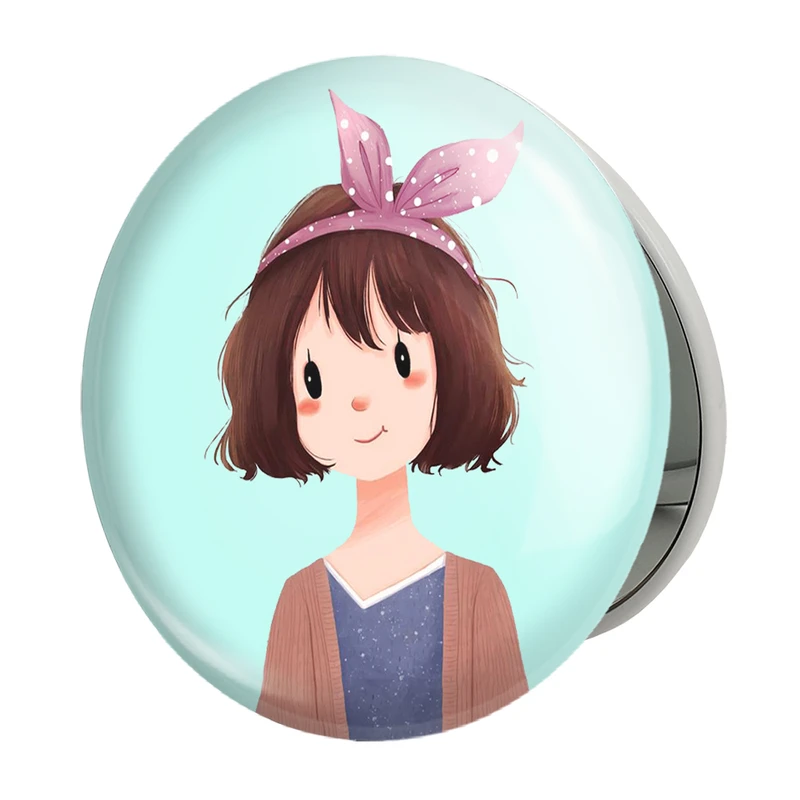 آینه جیبی خندالو طرح دخترانه فانتزی مدل تاشو کد 25752 