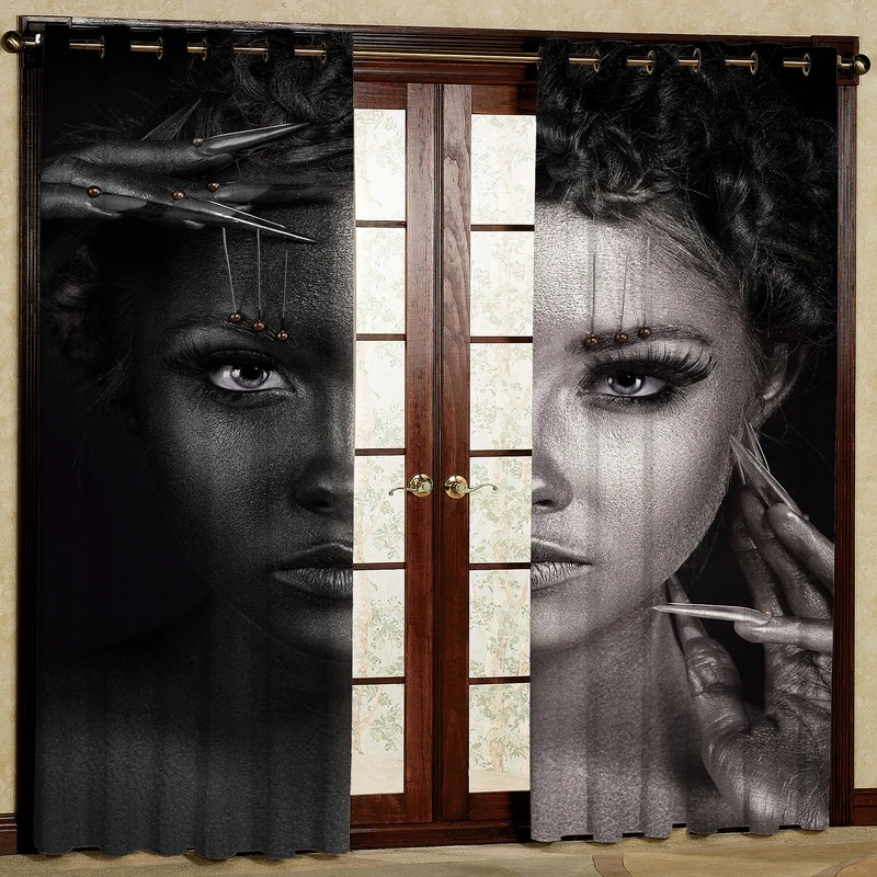 پرده مدل دختر مخمل پانچی کد 748 سایز140x280 سانتی متر