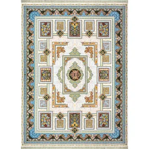 فرش ماشینی افرند کد 2227 زمینه کرم