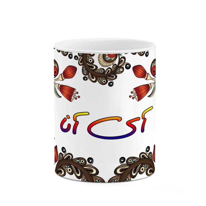 ماگ کاکتی مدل اسم آی_آنا طرح سنتی گل و بته کد mgh43961