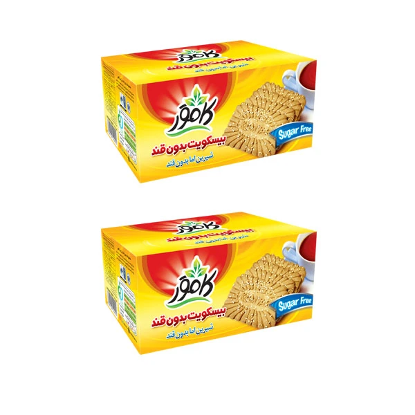 بیسکویت گندم بدون قند کامور - مقدار 360 گرم بسته 2 عددی