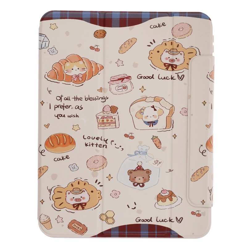  کیف کلاسوری  طرح کیک و گربه مناسب برای آیپد اپل مدل Ipad Air6 _11 (2024)