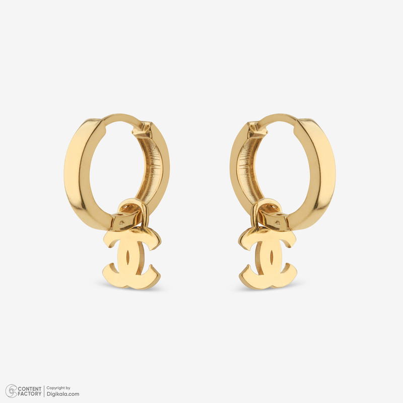 گوشواره حلقه‌ای طلا 18 عیار زنانه گلدم مدل E255013 - 8