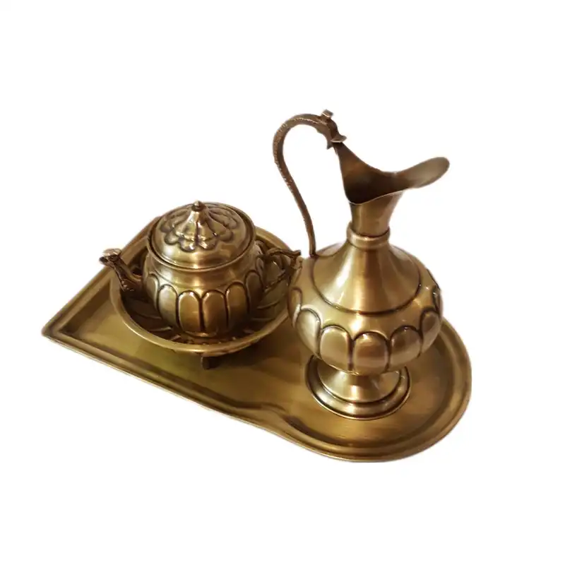 سرویس سماور ذغالی 5 پارچه مدل آینه کد 3