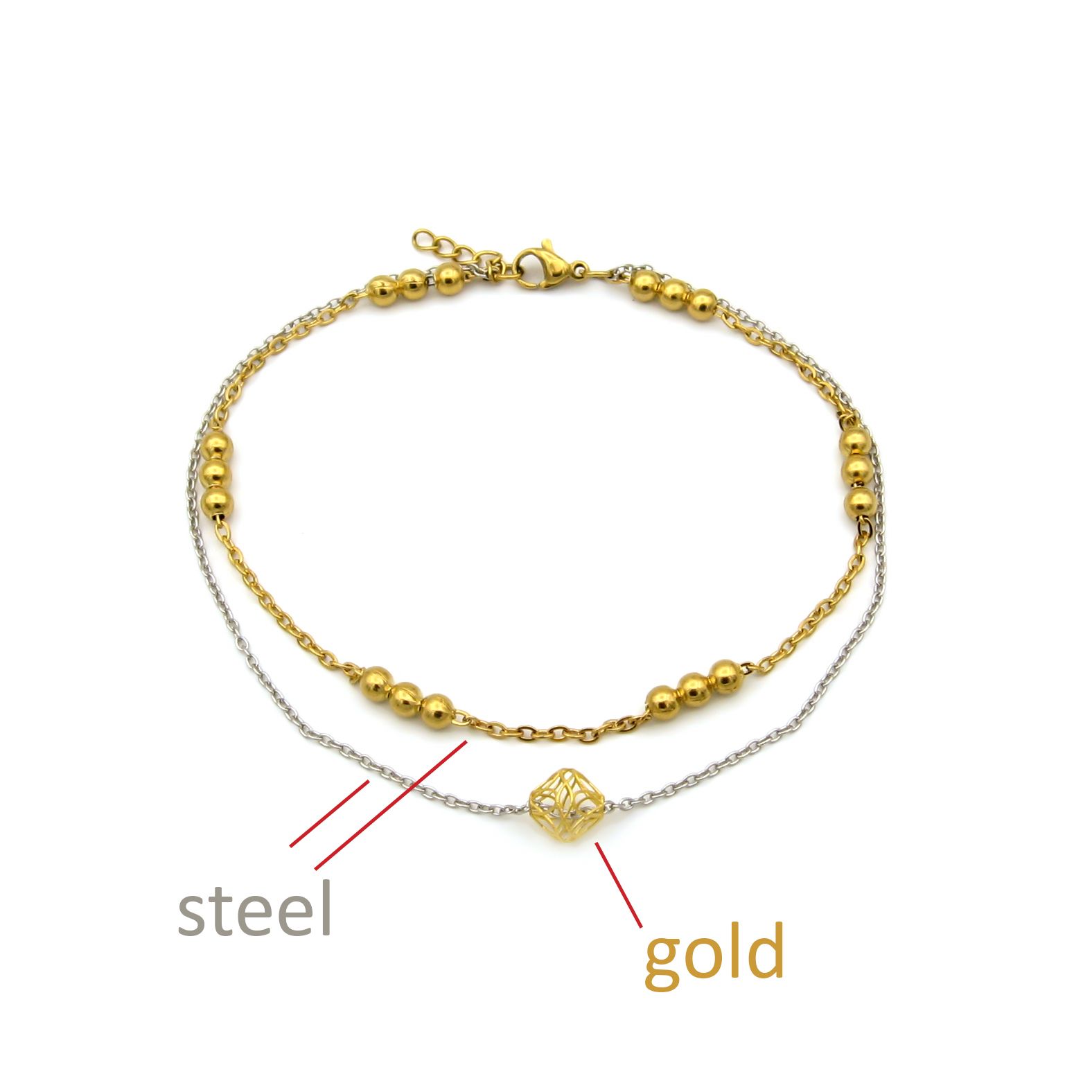 دستبند طلا 18 عیار زنانه مانچو مدل bfg235 -  - 2