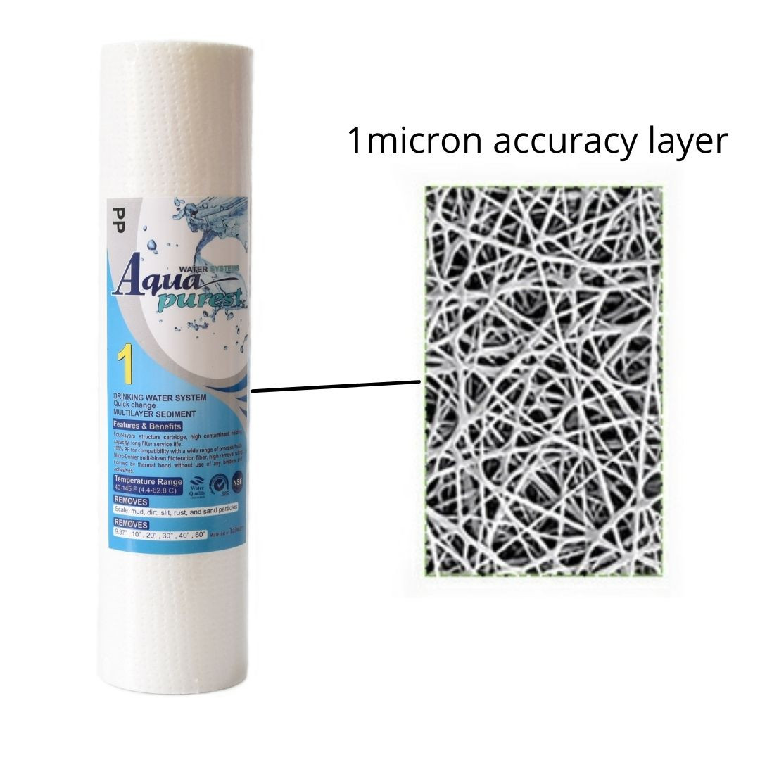 فیلتر دستگاه تصفیه کننده آب آکوا پیورست مدل PP-5 MICRON مجموعه 5 عددی