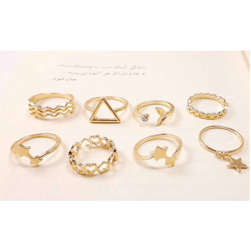 انگشتر زنانه مدل Rns21 مجموعه 8 عددی