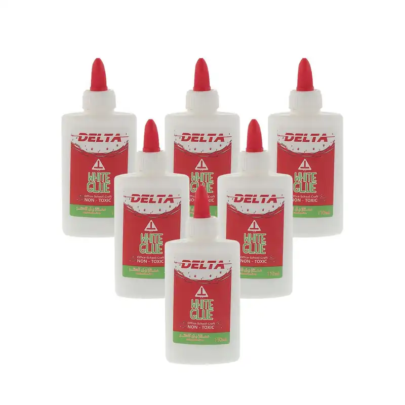 چسب چوب دلتا مدل تحریر حجم 110 میلی لیتر بسته 6 عددی