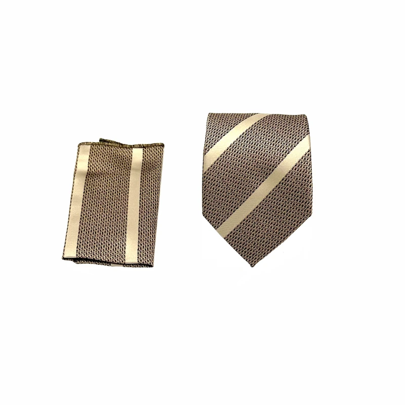 ست کراوات و دستمال جیب مردانه آریوان مدل کج راه B3301