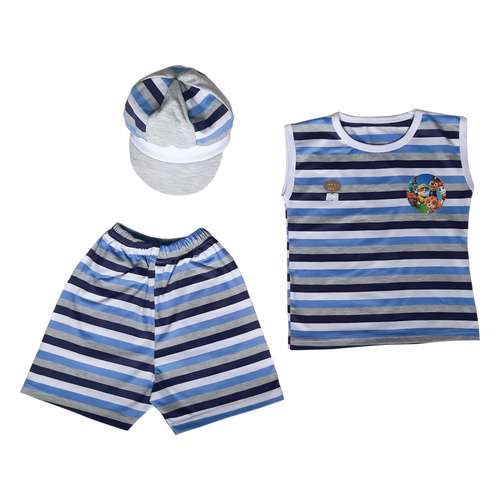 ست 3 تکه لباس پسرانه مدل سگ های نگهبان