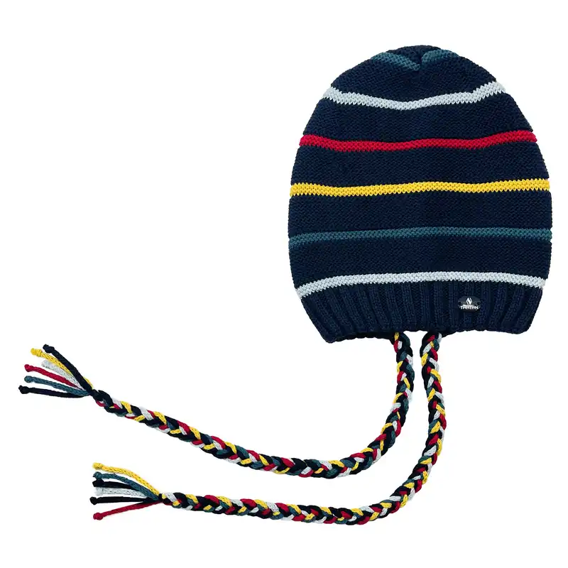 ست کلاه و شال گردن و ساق دست بافتنی بچگانه تارتن مدل 65024 رنگ سرمه ای