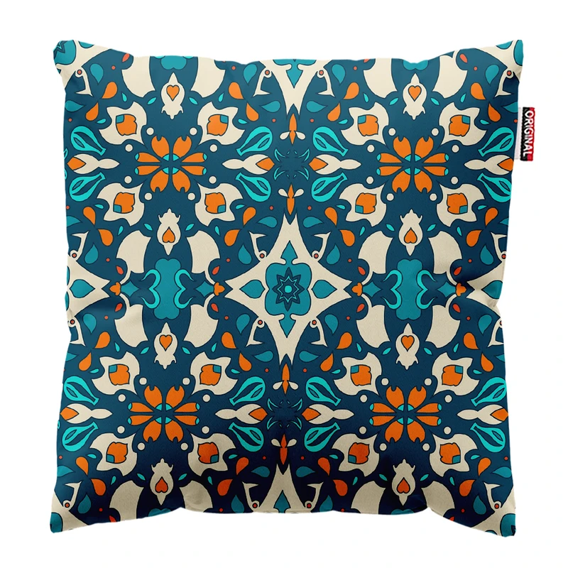 کوسن پاد آفرین مدل سنتی طرح گلیم فرش کد PK402224 سایز 40*40 سانتی متر