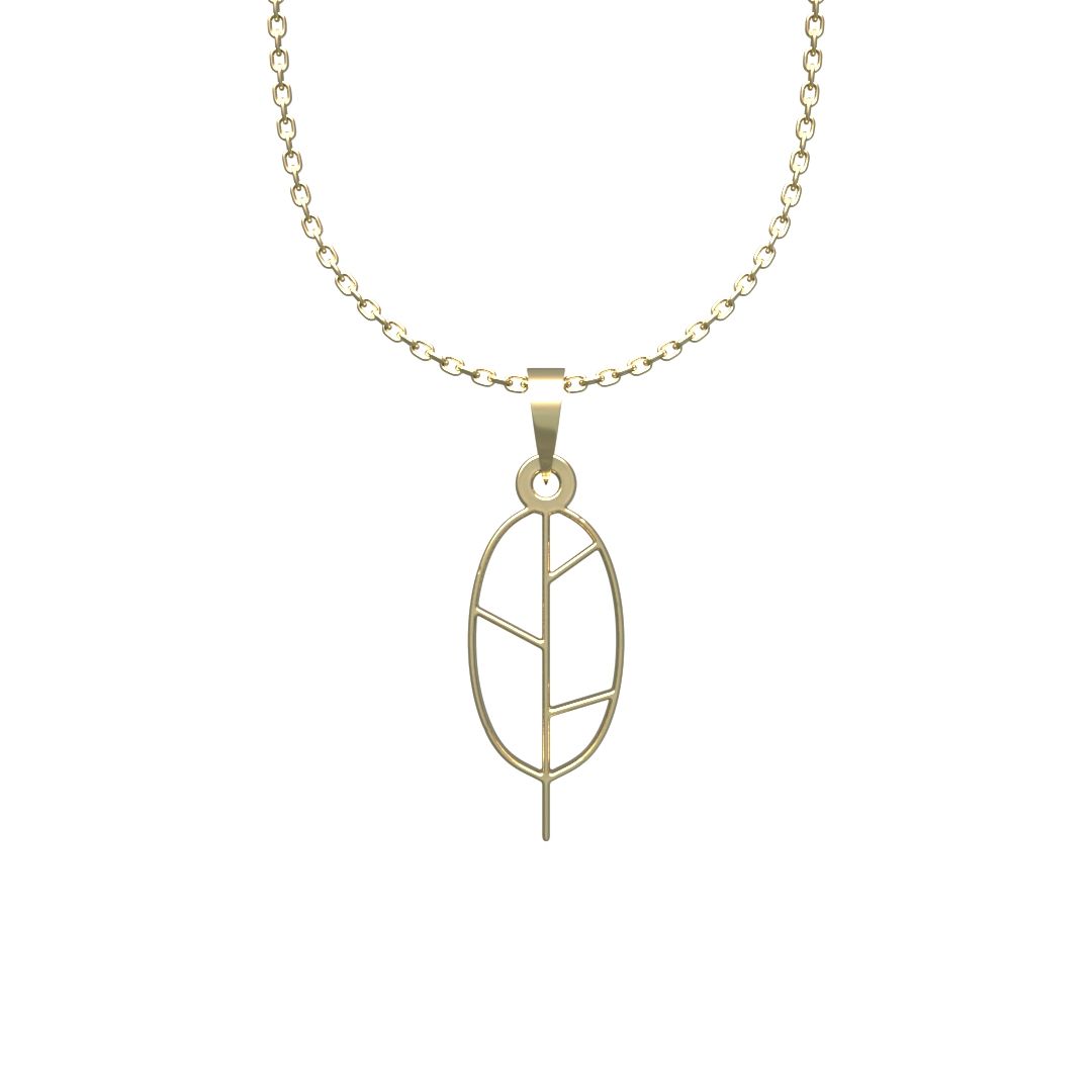 گردنبند طلا 18 عیار زنانه مدوپد مدل برگ کد L2-1-1181 - - 6