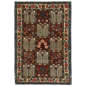 فرش دستبافت یک و نیم متری مدل خشتی کد r549428