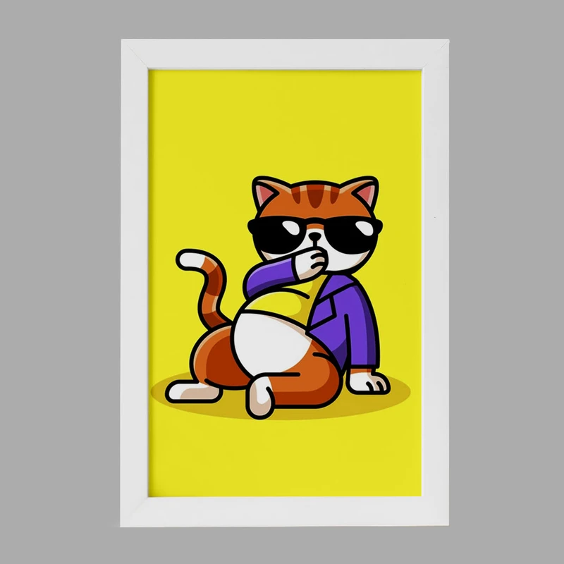 تابلو خندالو مدل حیوانات بامزه گربه کد 28366