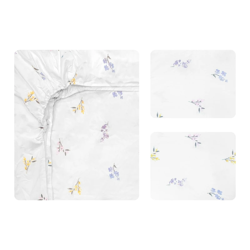 سرویس ملحفه آدنو مدل Lavender کد FI18 دونفره 3 تکه