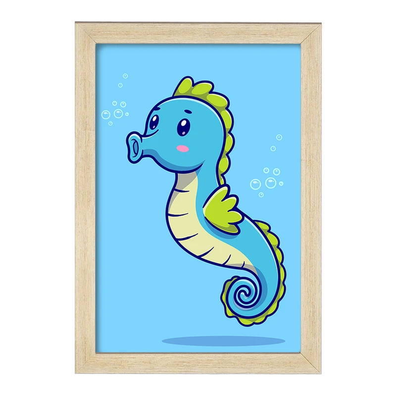 تابلو خندالو مدل حیوانات بامزه اسب دریایی کد 29681