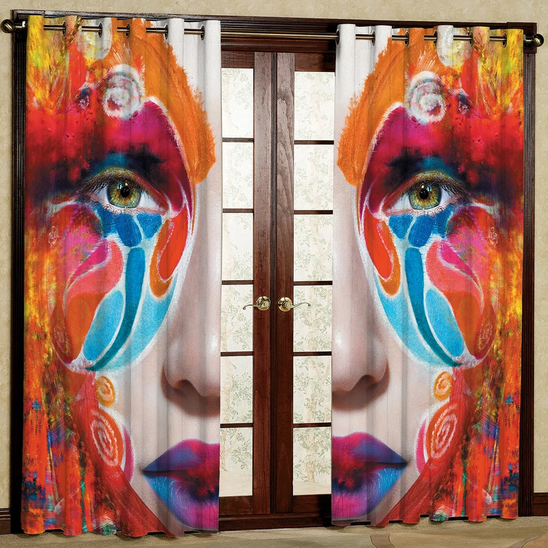  پرده مدل دختر مخمل پانچی کد 604 سایز 140x280 سانتی متر