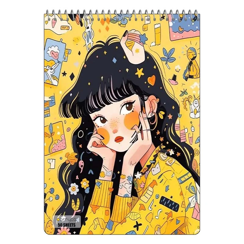 دفتر نقاشی 50 برگ سیمی کارنیکا طرح دخترانه کیوت Girly Cute کد 57010