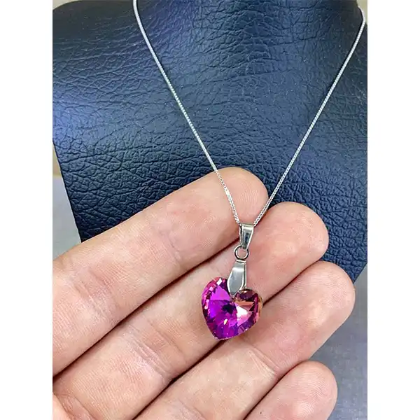 گردنبند نقره زنانه سواروسکی مدل قلب 2004