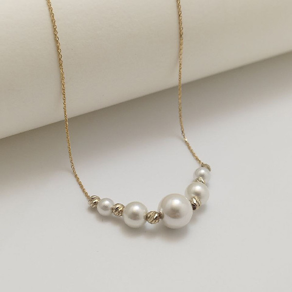 گردنبند طلا 18 عیار زنانه گنجینه هنر خوش نشین مدل مروارید کد G20