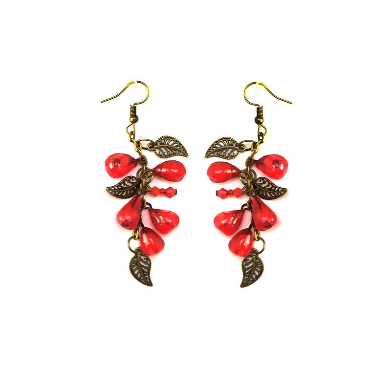 گوشواره دخترانه مدل انار شب یلدا کد KA0054