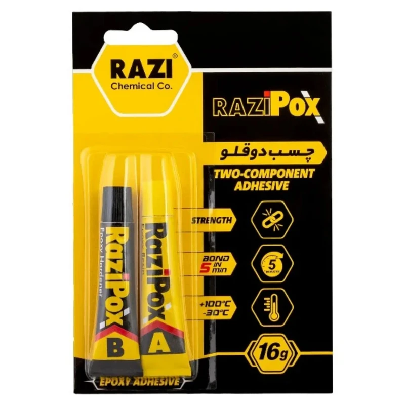 چسب دوقلو رازی مدل POX وزن 16 گرم بسته 12 عددی